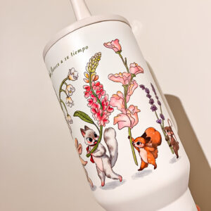 VASO TERMICO BLANCO: FLOR - Imagen 2