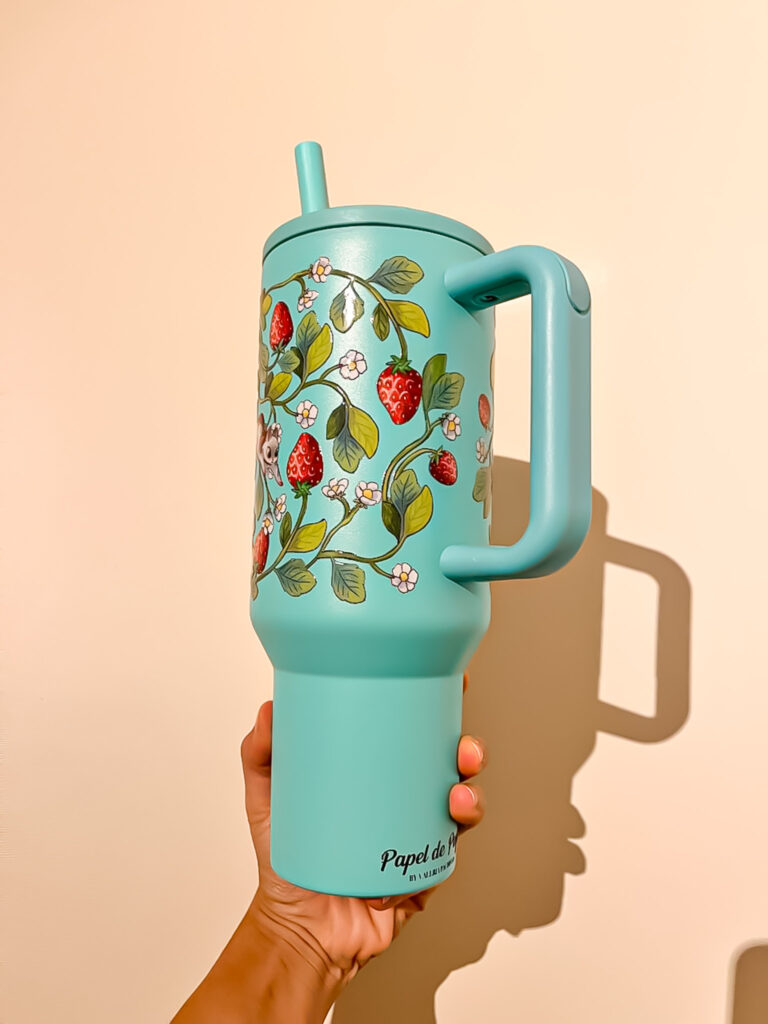 VASO TERMICO TURQUESA: FRUTILLA