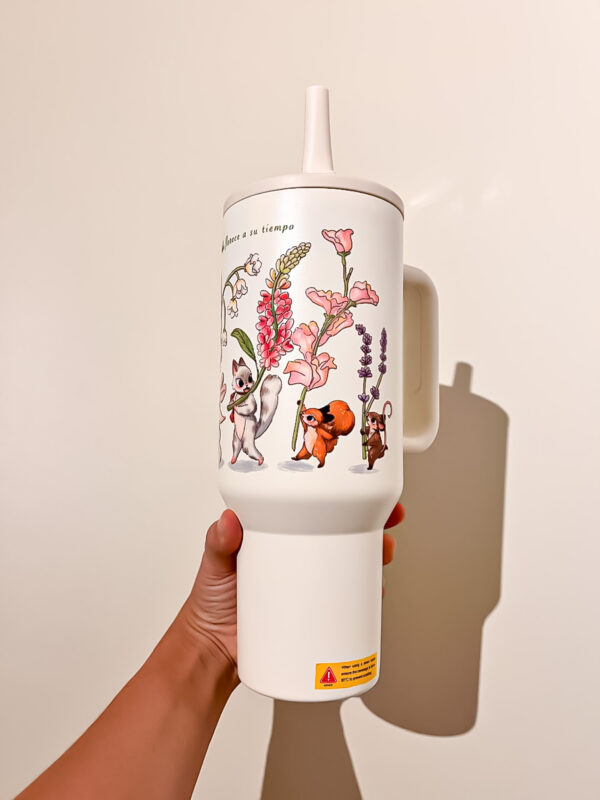 VASO TERMICO BLANCO: FLOR