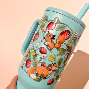 VASO TERMICO TURQUESA: FRUTILLA