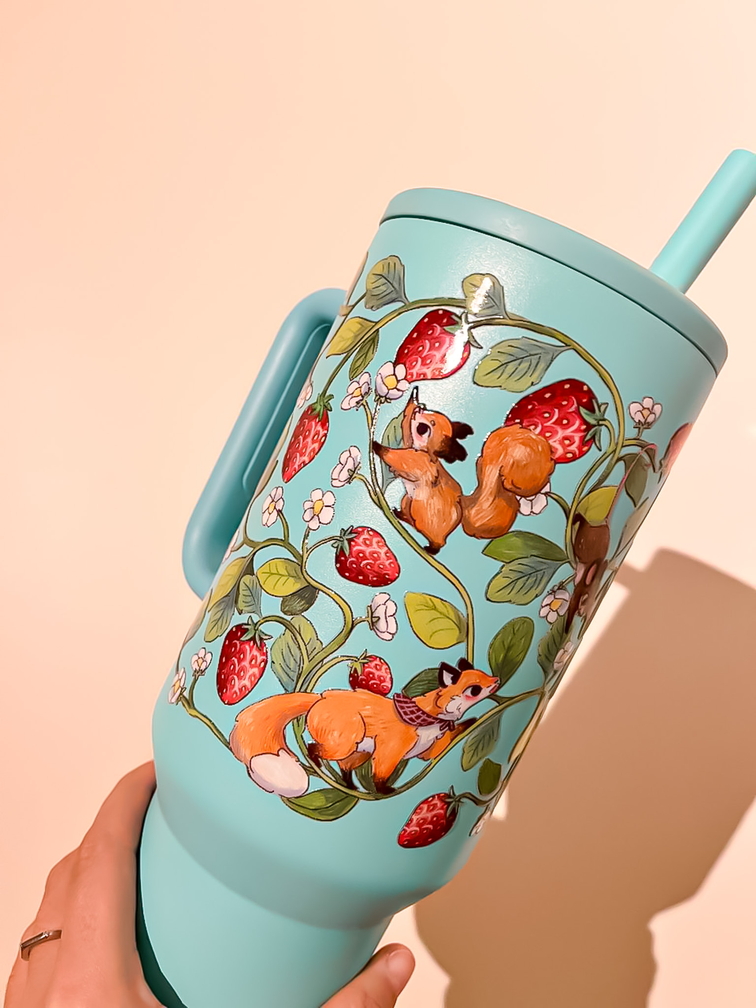 VASO TERMICO TURQUESA: FRUTILLA - Imagen 1