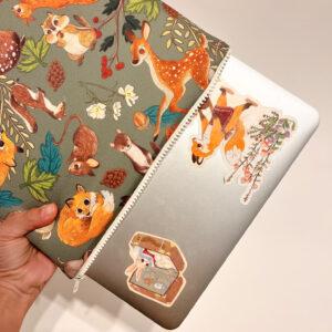 FUNDA ILUSTRADA ANIMALES DEL BOSQUE VERDE