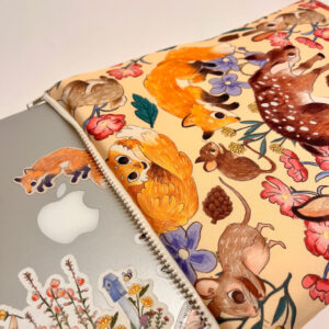 FUNDA ILUSTRADA ANIMALES DEL BOSQUE CREMA - Imagen 2