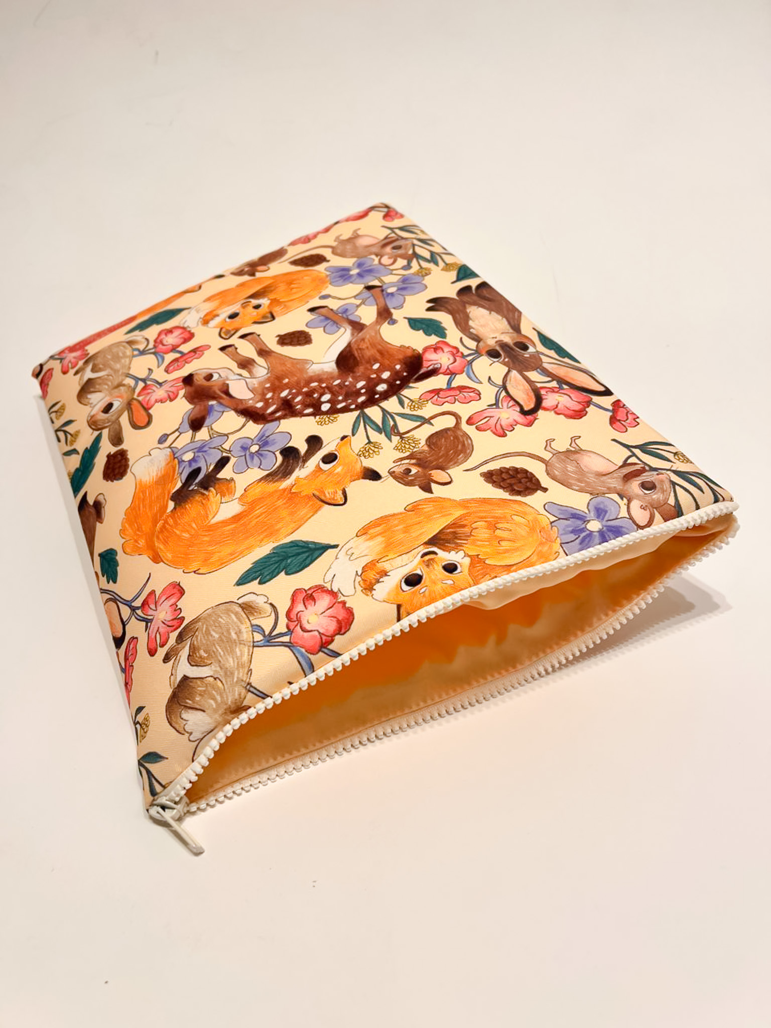 FUNDA ILUSTRADA ANIMALES DEL BOSQUE CREMA - Imagen 5