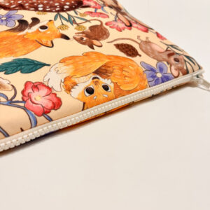 FUNDA ILUSTRADA ANIMALES DEL BOSQUE CREMA - Imagen 3