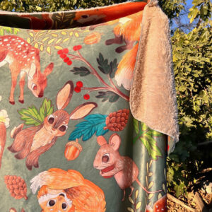 MANTA SHERPA ANIMALITOS DEL BOSQUE VERDE