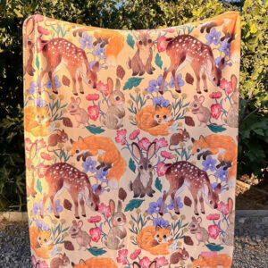 MANTA SHERPA ANIMALITOS DEL BOSQUE CREMA - Imagen 5