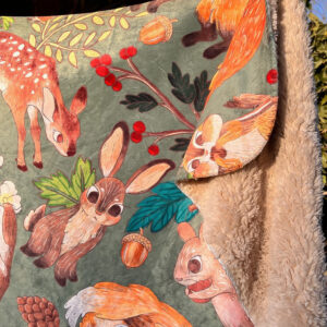 MANTA SHERPA ANIMALITOS DEL BOSQUE VERDE - Imagen 5