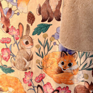 MANTA SHERPA ANIMALITOS DEL BOSQUE CREMA - Imagen 6