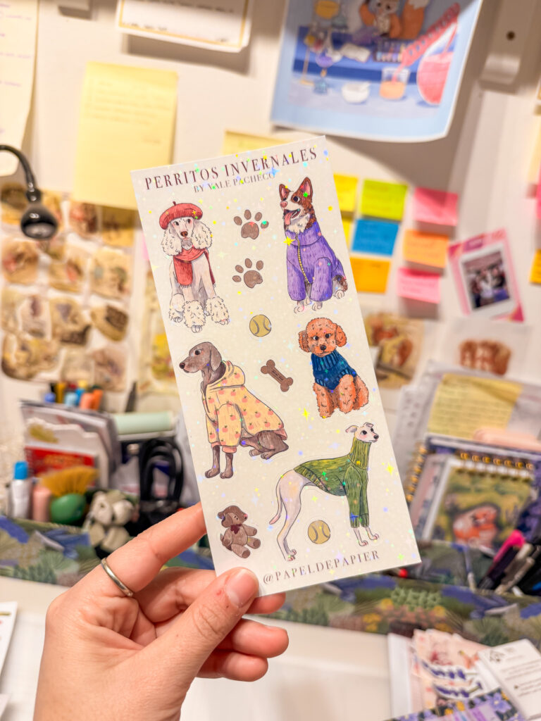 STICKER PEQUEÑO PERRITOS CON CHAQUETAS (versión 2)