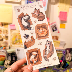 STICKER PEQUEÑO CAT IN A BOX - Imagen 1