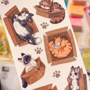 STICKER PEQUEÑO CAT IN A BOX - Imagen 2