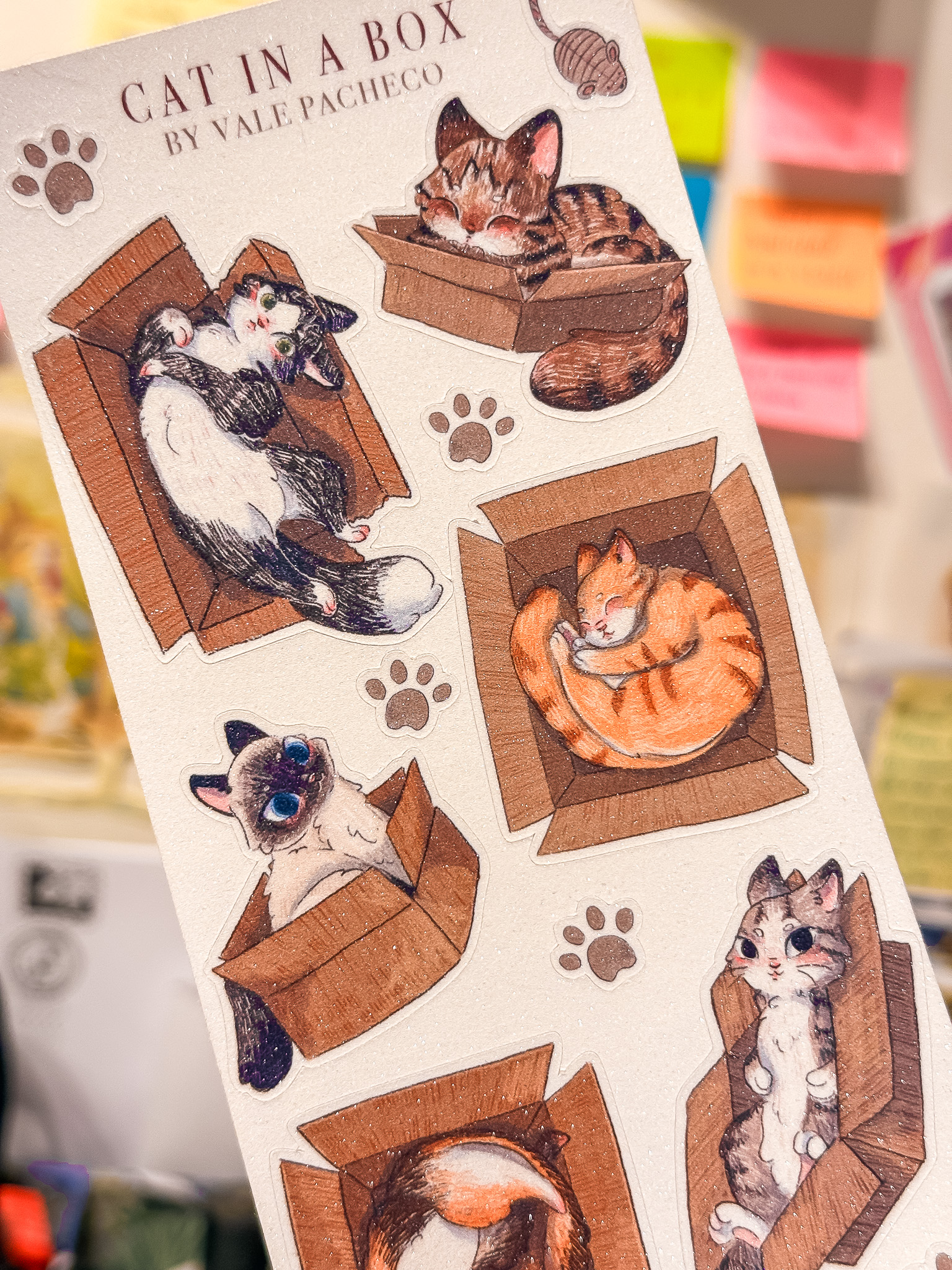 STICKER PEQUEÑO CAT IN A BOX - Imagen 2