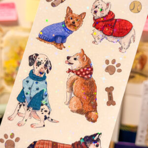 STICKER PEQUEÑO PERRITOS CON CHAQUETAS (versión 1) - Imagen 2