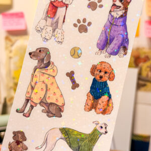 STICKER PEQUEÑO PERRITOS CON CHAQUETAS (versión 2) - Imagen 2